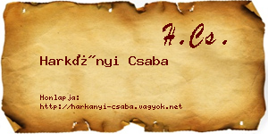 Harkányi Csaba névjegykártya